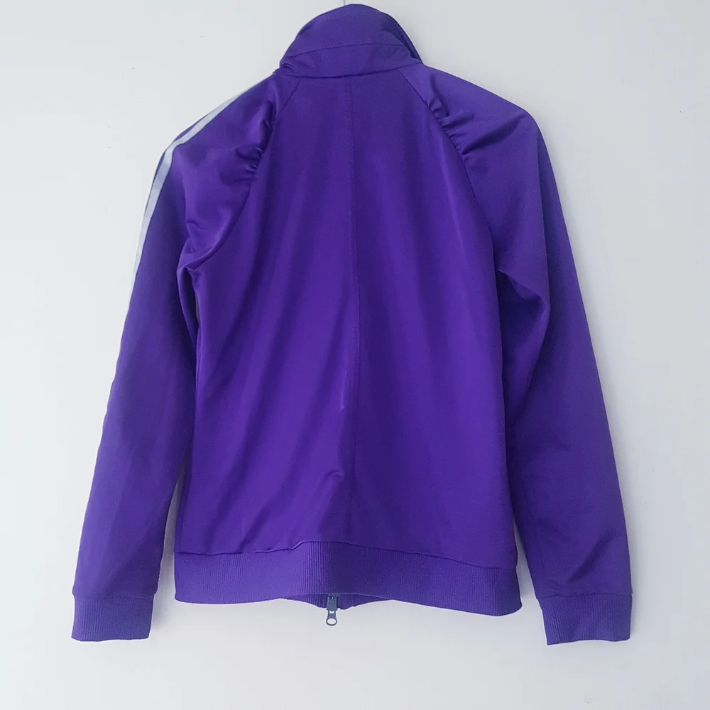 ADIDAS Purple Ruffled Raglan Shoulder Zip-Up Track Jacket - Picture 13 of 13